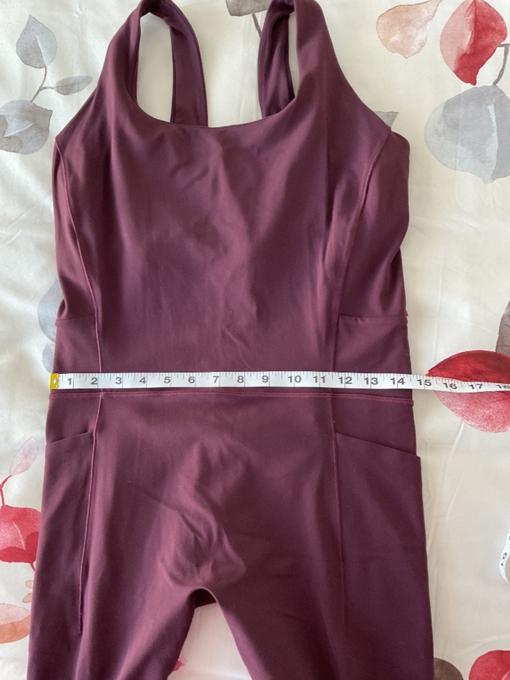 Athleta Burgundy Cropped Jumpsuit - Picture 8 of 9